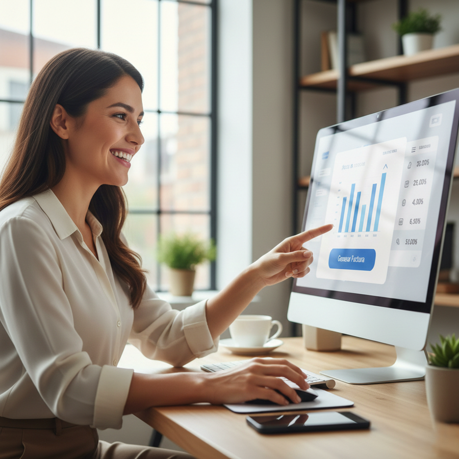 Gráfico de integración y análisis de datos de facturación